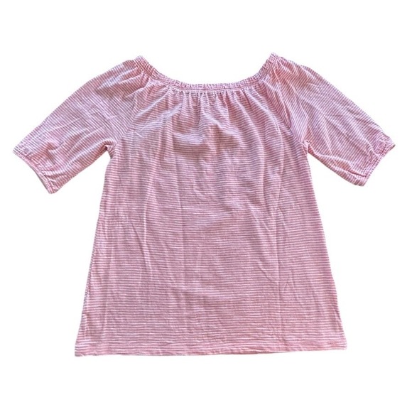 Talbots Cotton Lightweight Striped Shirt Blouse Elastic Neckline Women's Size XS - Picture 4 of 6